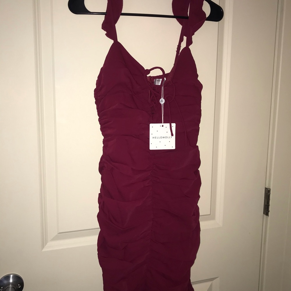 Hello Molly ruched mini dress